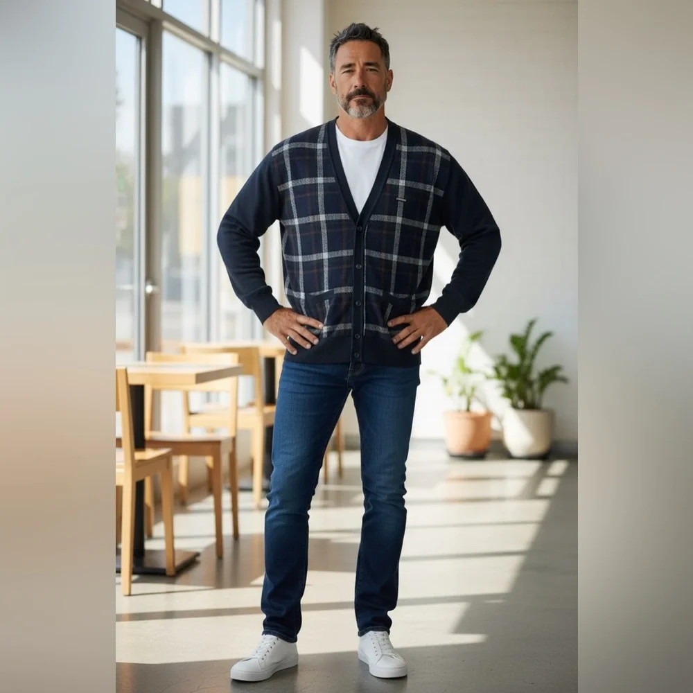 Balenciaga Plaid Men’s Golf Cardigan
